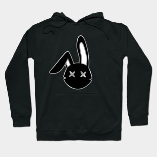 X eyed bunny (silver and black) Hoodie